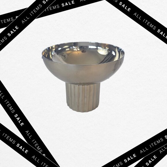 Godinger Polished Stainless Steel Footed Bowl - Small 6" Elegant Serveware - Picture 6 of 6